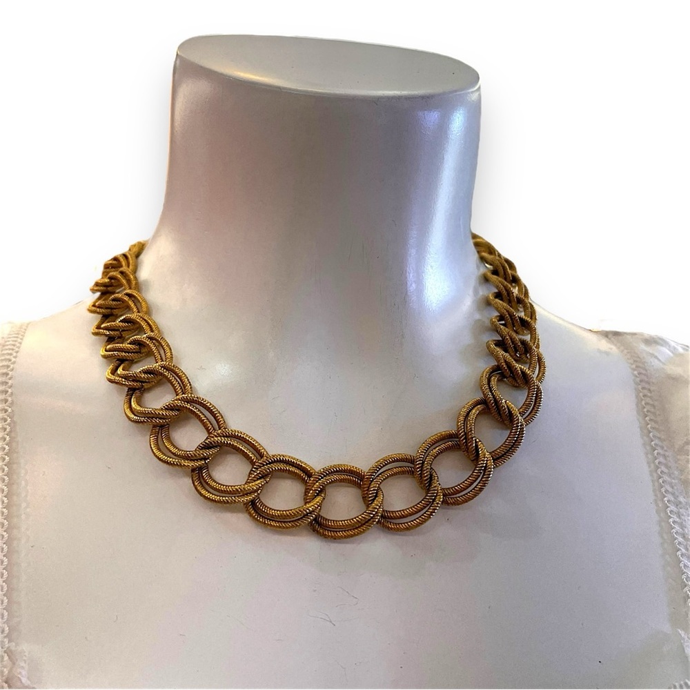 Vintage Anne Klein Gold Toned Double Chain Necklace